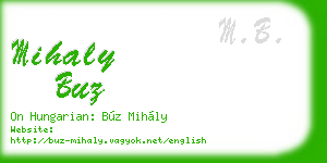 mihaly buz business card