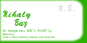 mihaly buz business card